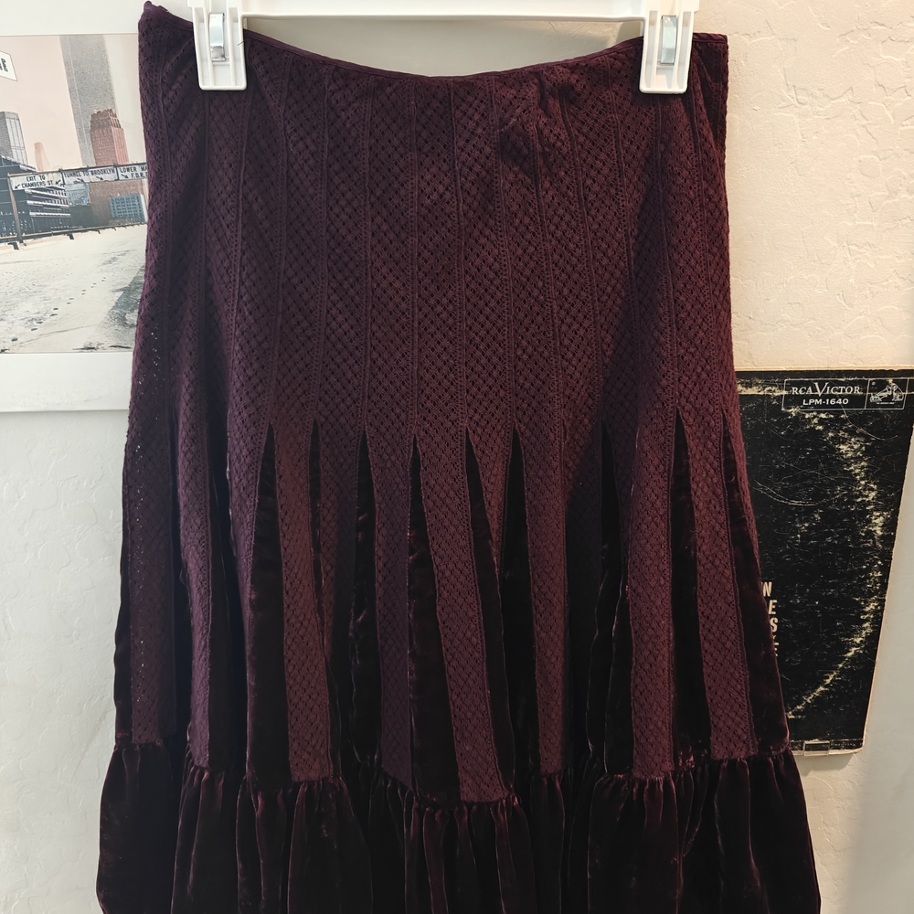 FREE PEOPLE Elegant Burgundy Skirt
